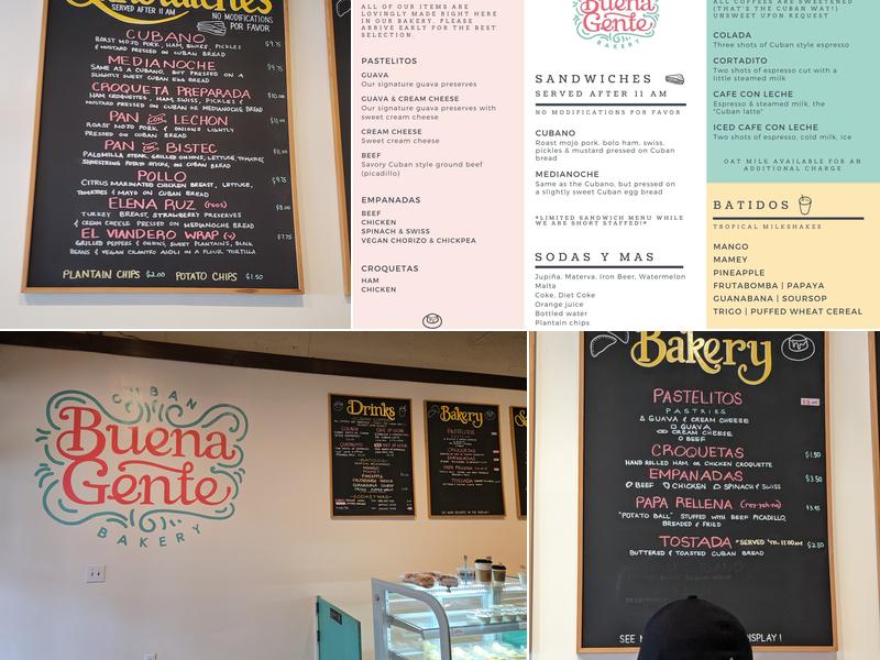 Buena Gente Cuban Bakery Menu