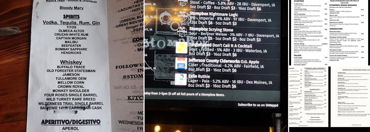 Stompbox Brewing Menu