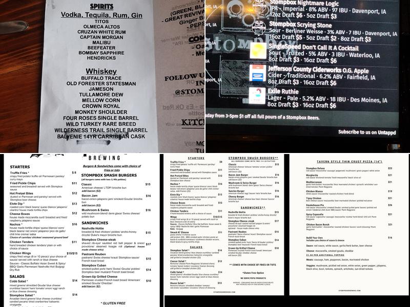 Stompbox Brewing Menu