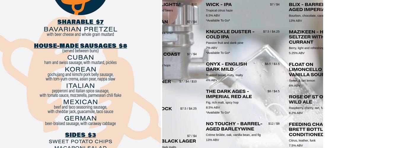 Pathlight Brewing Menu