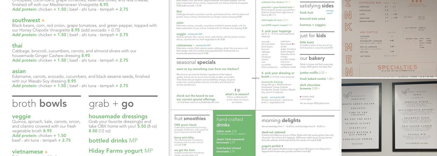 Grassroots Cafe Menu