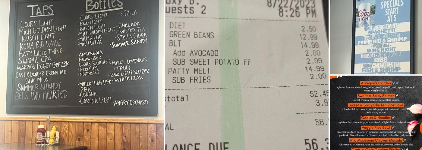 Dunmire's Bar & Grill Menu