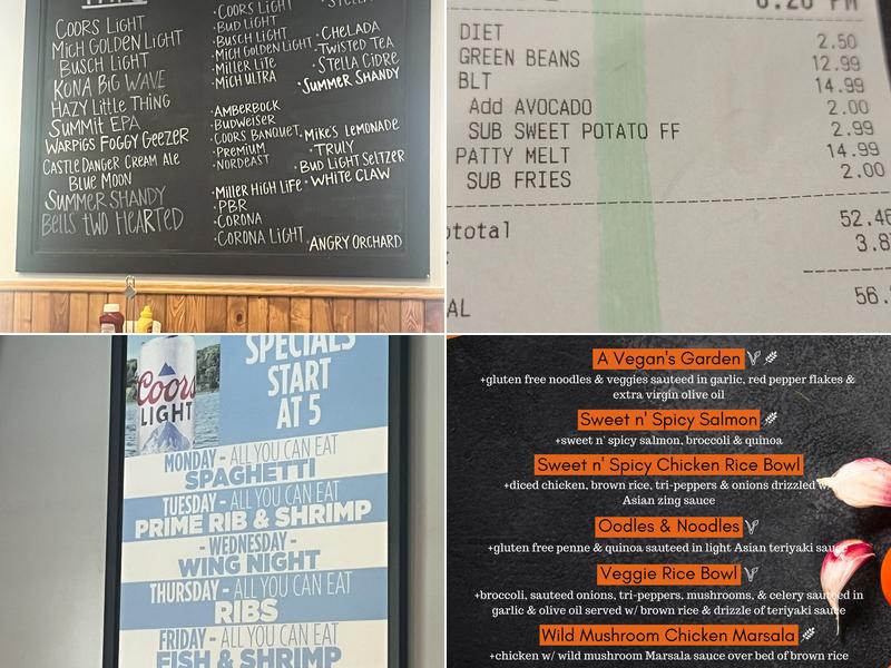 Dunmire's Bar & Grill Menu