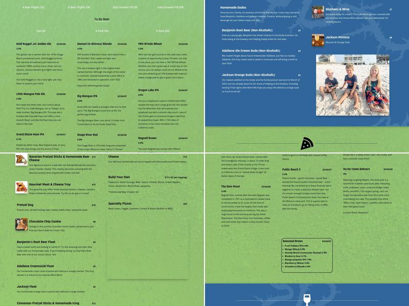 Lake of the Ozarks Brewing Company Menu