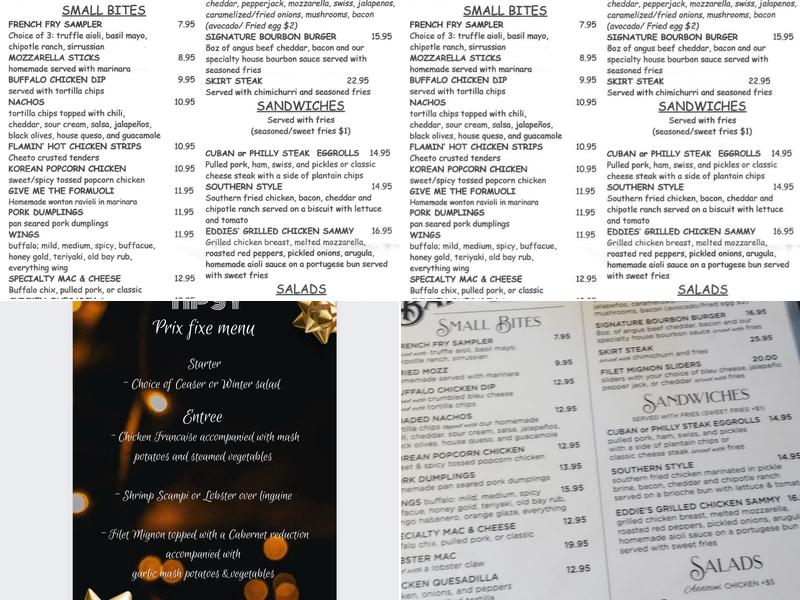 The Tipsy Barrel Menu