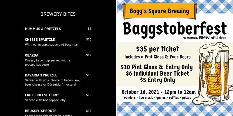 Bagg's Square Brewing Company Menu