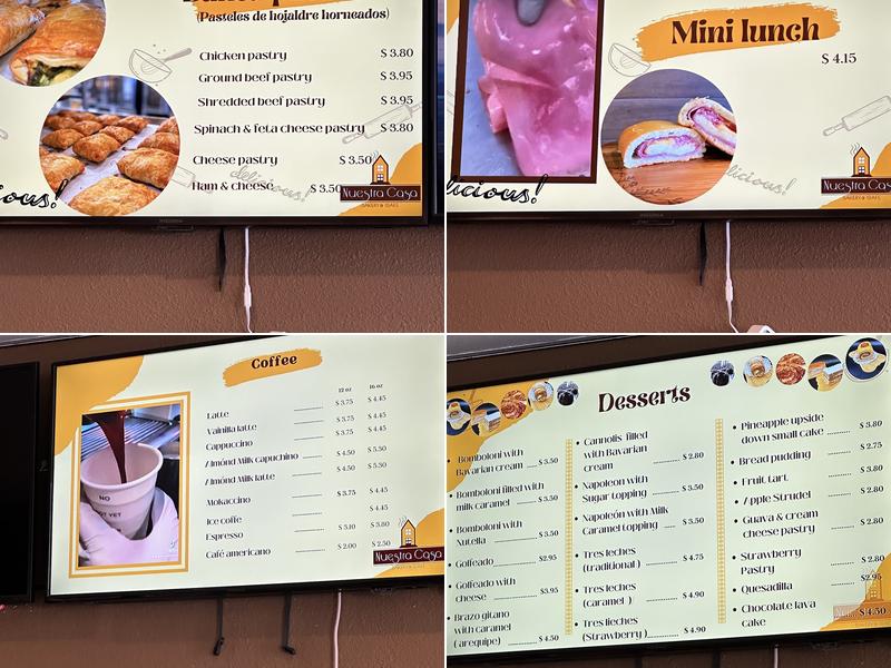Nuestra Casa Bakery Menu
