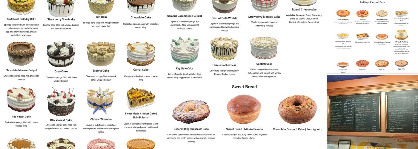 Caldense Bakery Menu