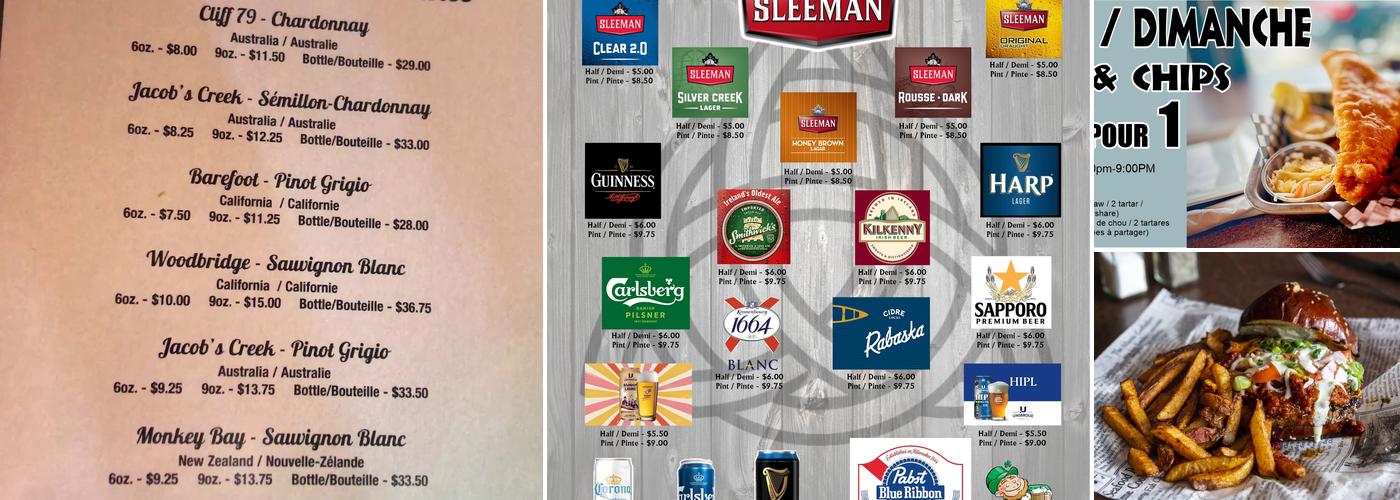 Cunninghams Pub Menu