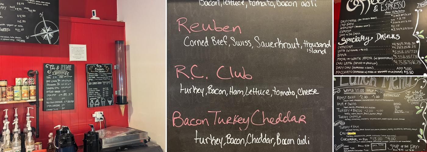 Rusty Compass Coffeehouse Menu