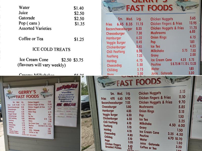 Gerry's Fast Food Menu