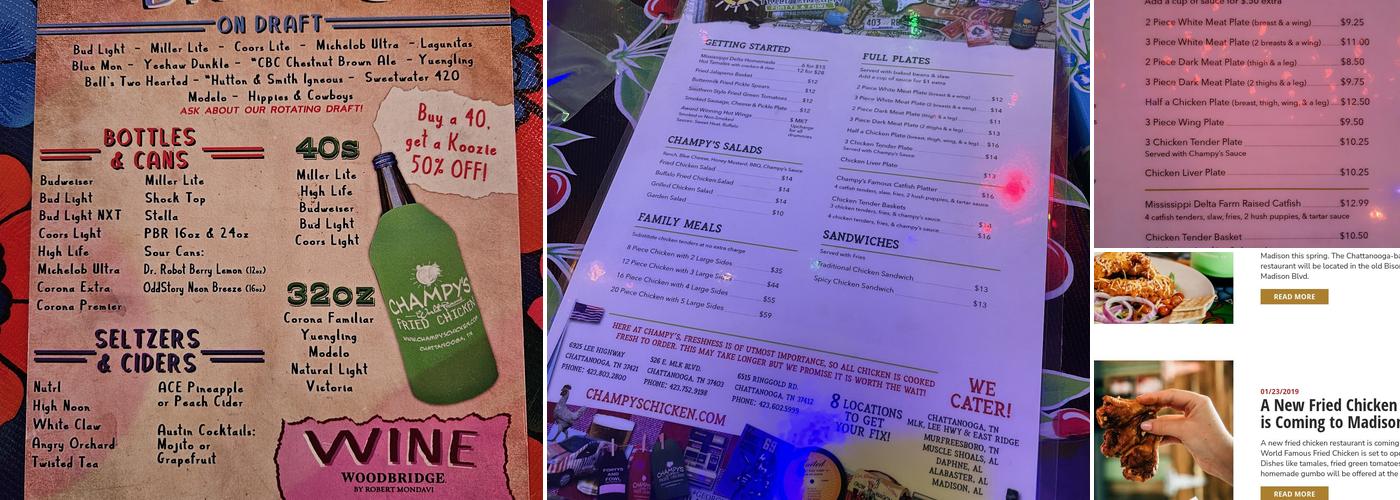 Champy’s Menu