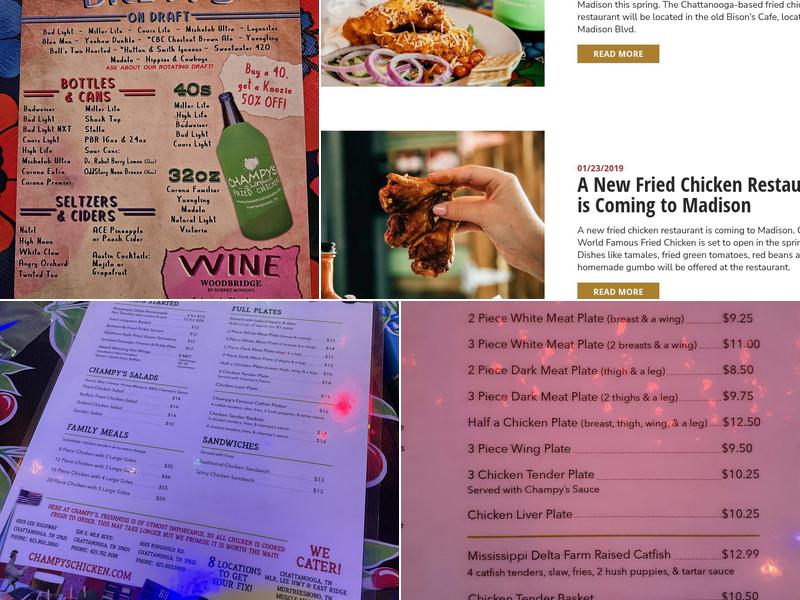 Champy’s Menu