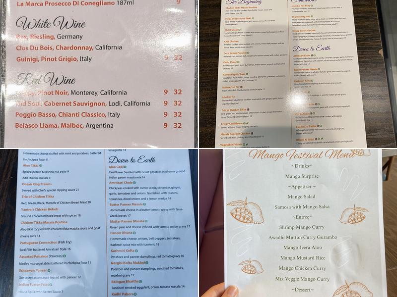 Yantra Kitchen Menu