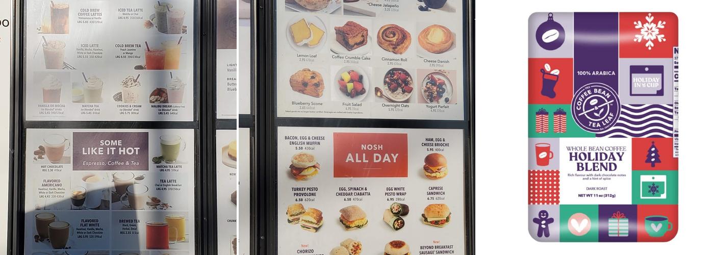 The Coffee Bean & Tea Leaf Menu
