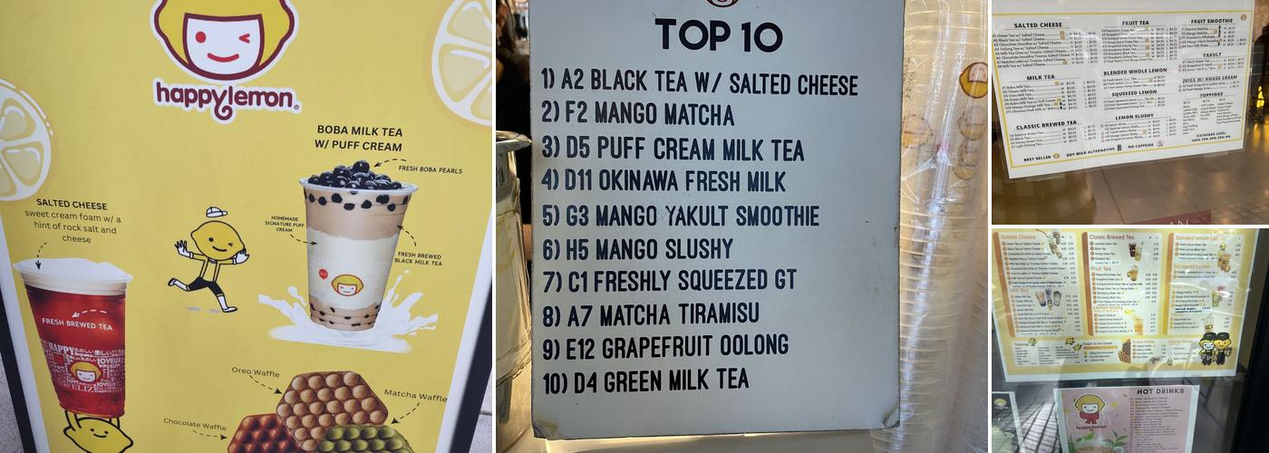 Happy Lemon Menu