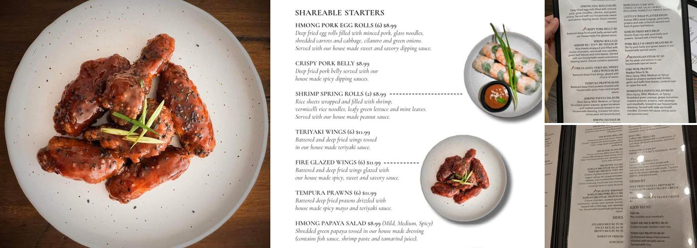 The Rustic Table Asian Kitchen Menu