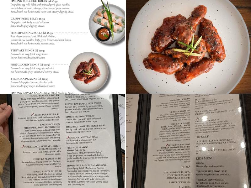 The Rustic Table Asian Kitchen Menu