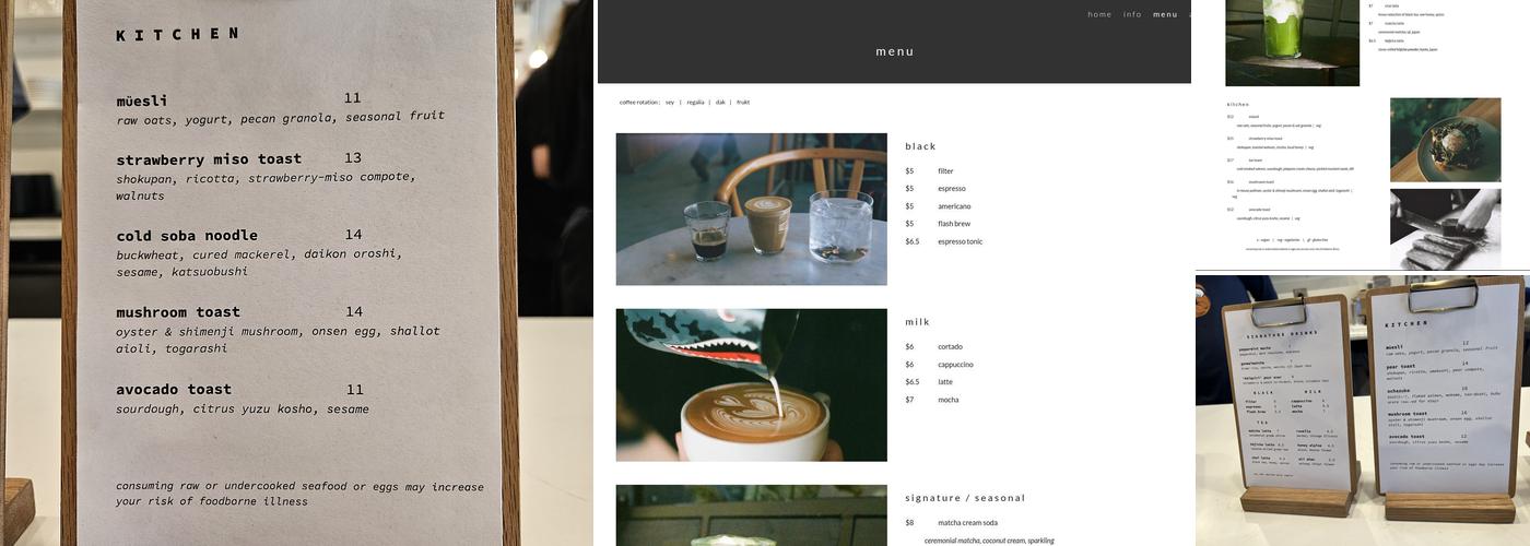 Scorpio Coffee Menu