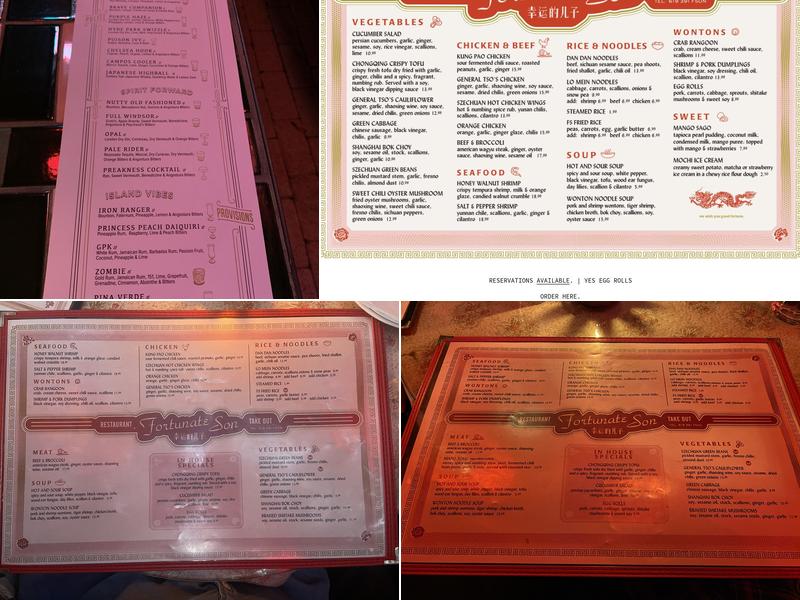 Fortunate Son Chinese Menu