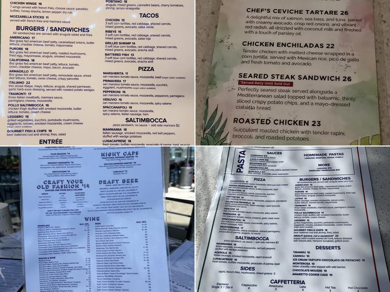 Amalfi Marina Bar (Dockside) Menu