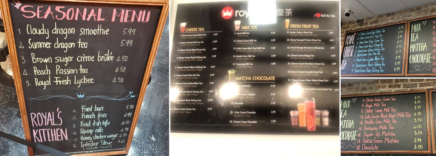 Royal Tea Menu
