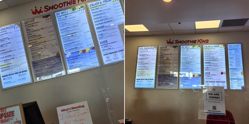 Smoothie King Menu