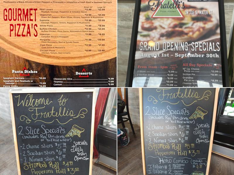 Fratelli's Pizza Kitchen Menu