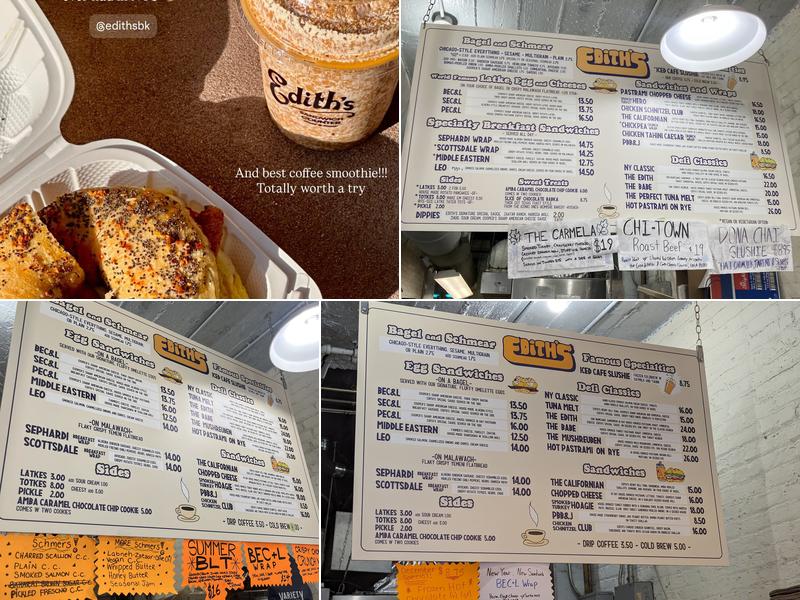 Edith’s Sandwich Counter Menu