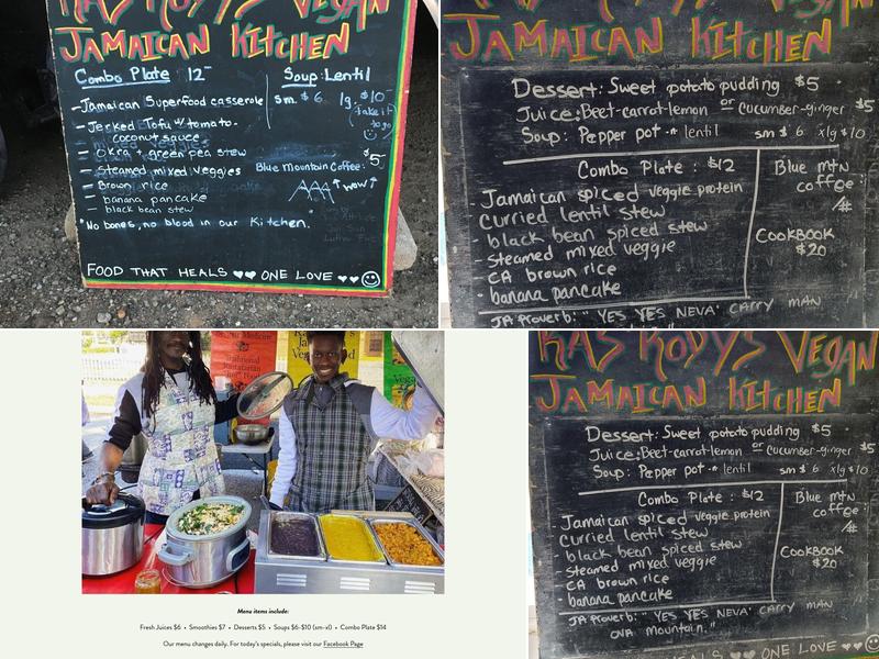 Ras Rody's Jamaican Vegan Menu