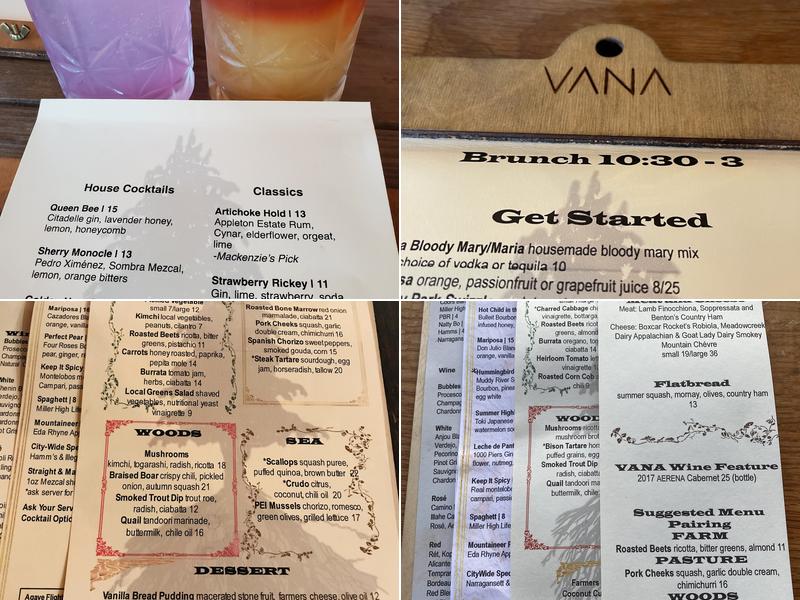 VANA Menu