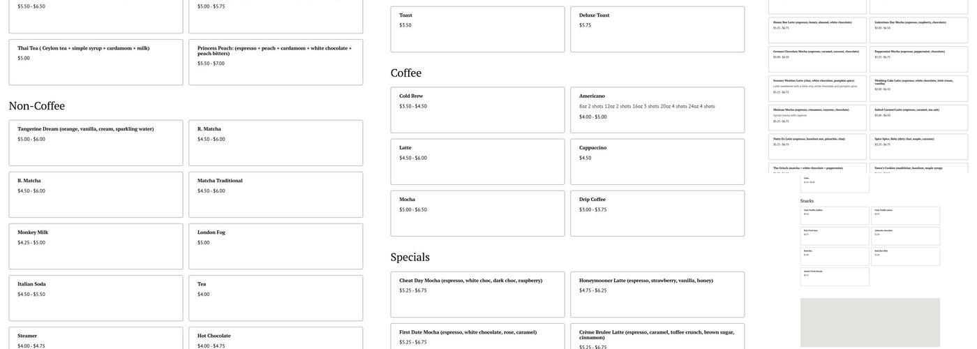District Coffee Co. Menu