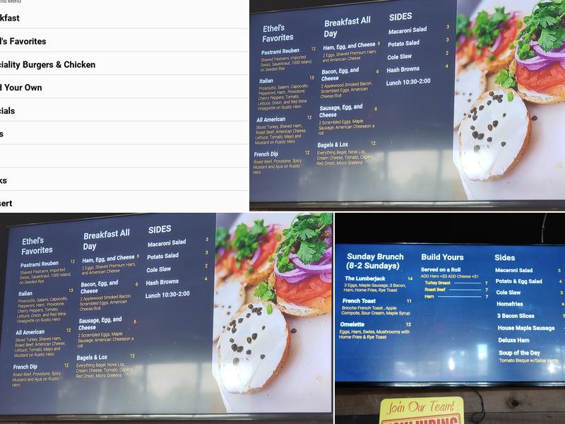 Ethel's NY Deli Menu