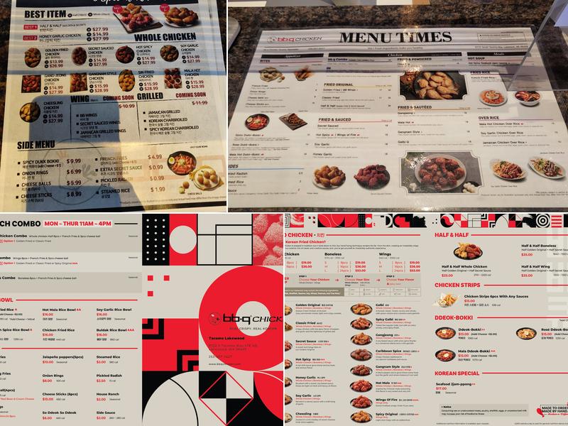 bb.q Chicken Tacoma Lakewood Menu