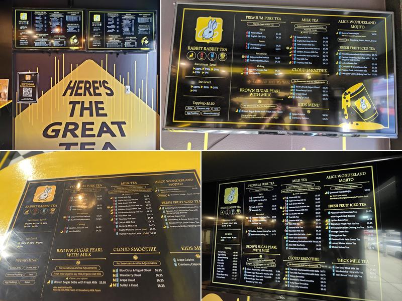 Rabbit Rabbit Tea Seattle Menu