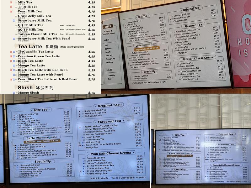 TP TEA Menu