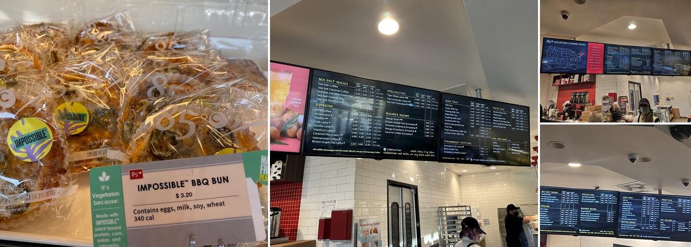 85°C Bakery Cafe Menu