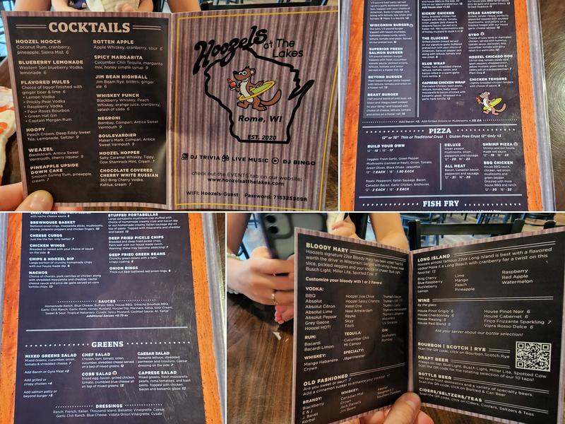 Hoozels at The Lakes Menu