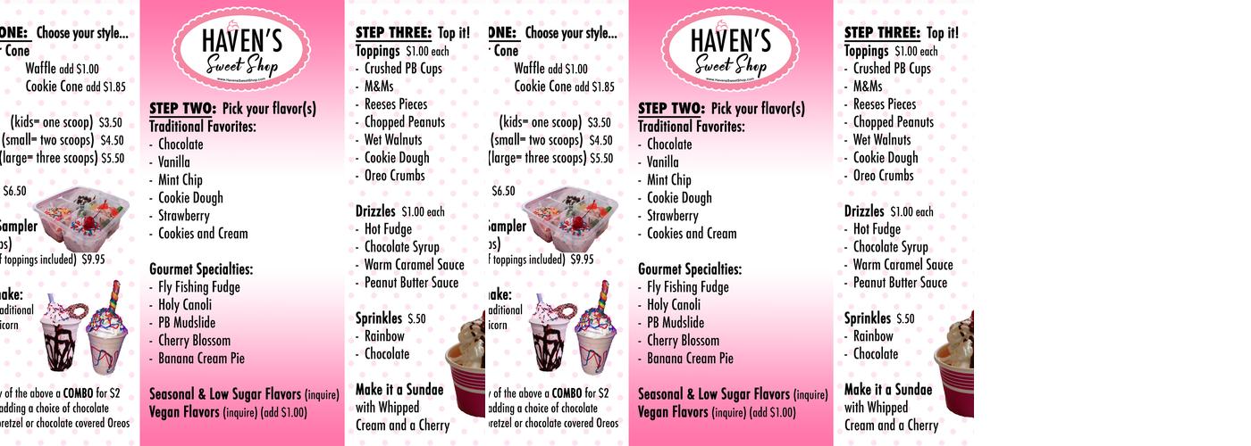 Wandering Sweets Menu