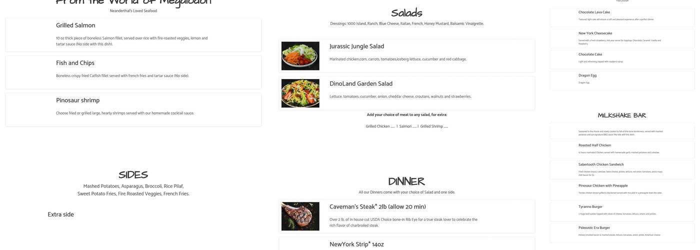 DinoLand Cafe Menu
