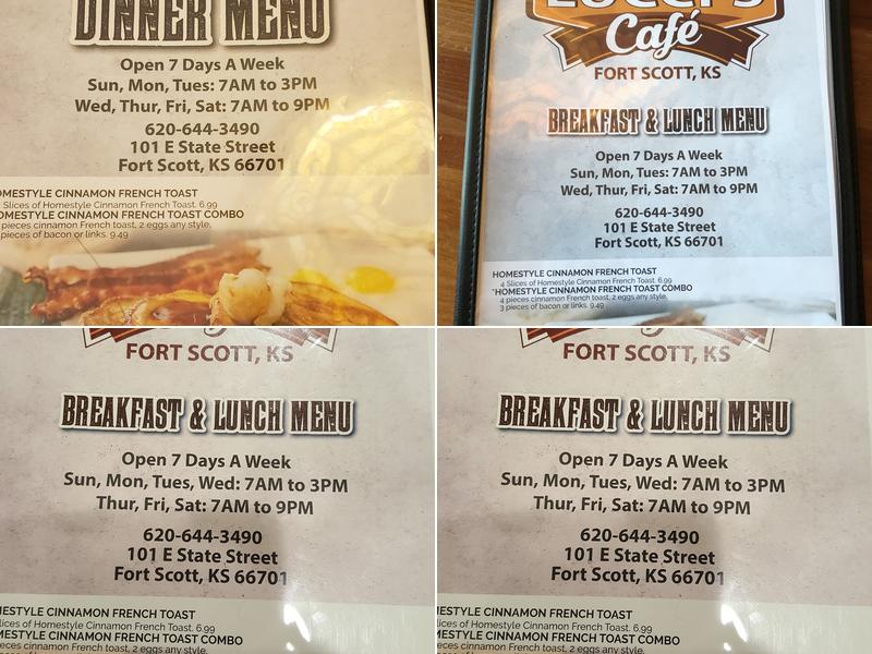 Lucci’s Café Menu