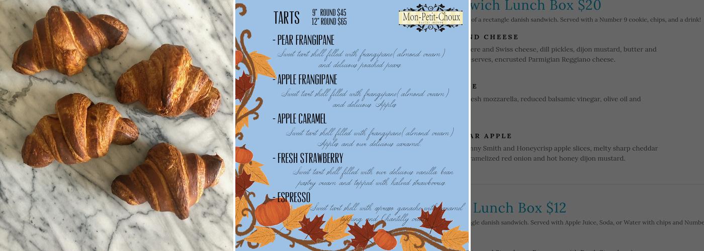 Mon Petit Choux Menu