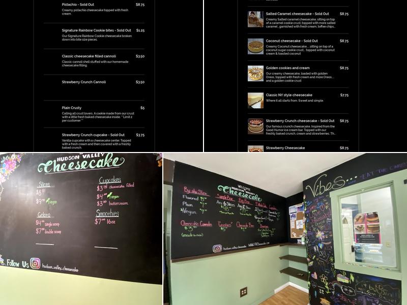 Hudson Valley Cheesecake Menu