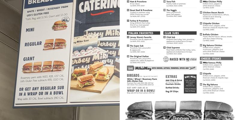 Jersey Mike's Subs Menu