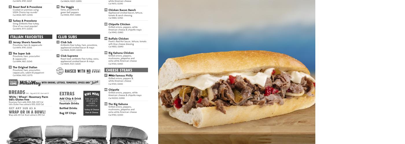 Jersey Mike's Subs Menu