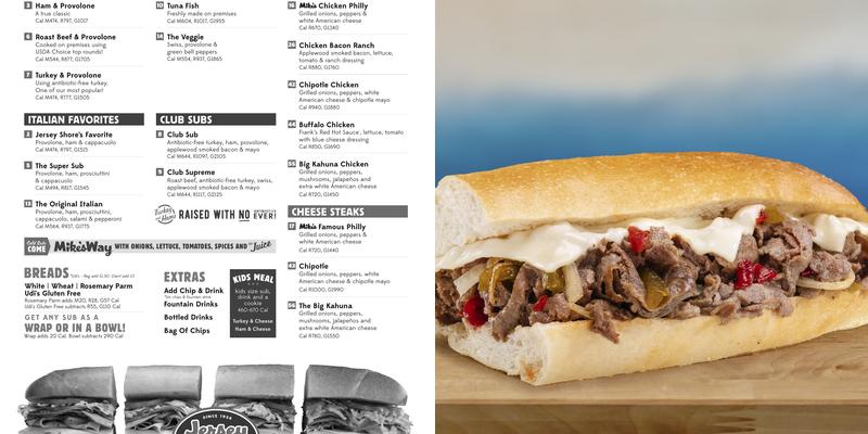 Jersey Mike's Subs Menu