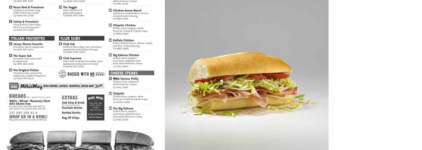 Jersey Mike's Subs Menu