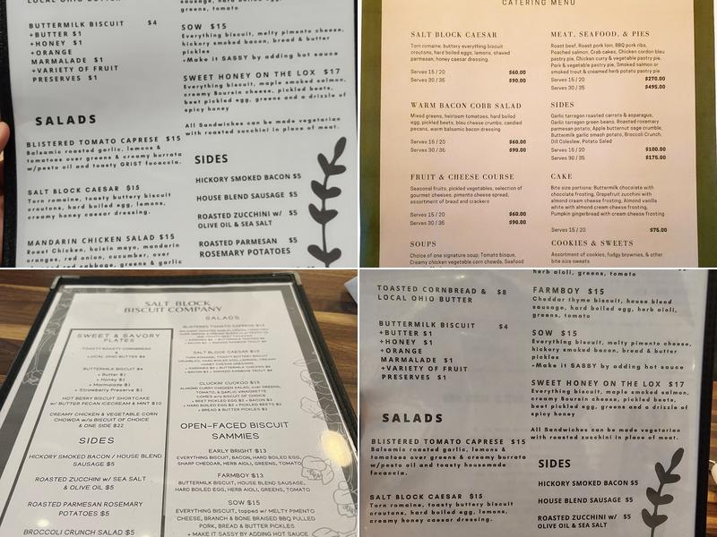 Salt Block Biscuit Co. Menu