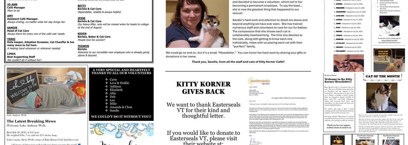 Kitty Korner Cafe Menu