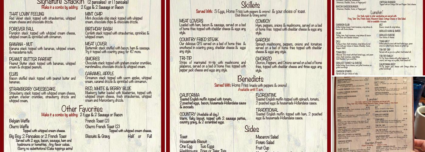 Crackin' and Stackin' Menu